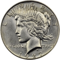 1927 D $1 U.S. SILVER PEACE XF