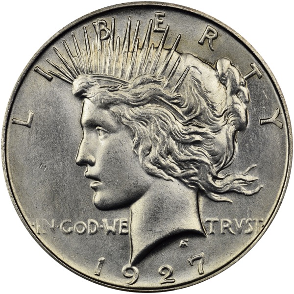 1927 D $1 U.S. SILVER PEACE XF - Image 2