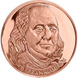 1 OZ COPPER ROUND BEN FRANKLIN
