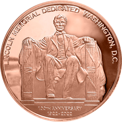 1 OZ COPPER ROUND LINCOLN MEMORIAL