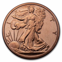 1 OZ COPPER ROUND WALKING LIBERTY