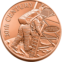 1 OZ COPPER ROUND MAN ON THE MOON
