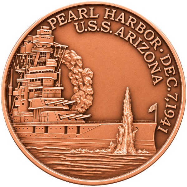 1 OZ COPPER ROUND PEARL HARBOR - Image 2