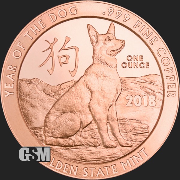 1 OZ COPPER ROUND LUNAR CALENDAR - Image 3