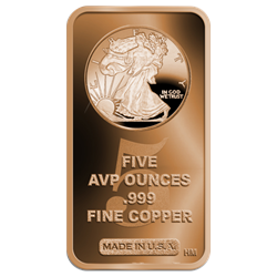 5 OZ COPPER BAR WALKING LIBERTY