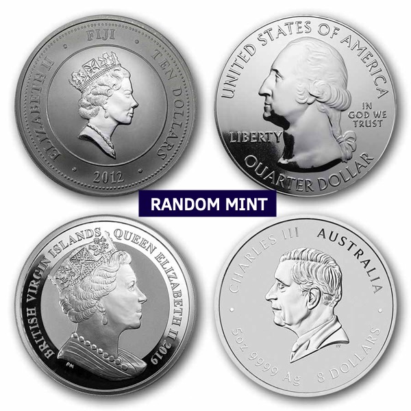 5 OZ SILVER SOVEREIGN MINT COINS MISC TYPE - Image 2